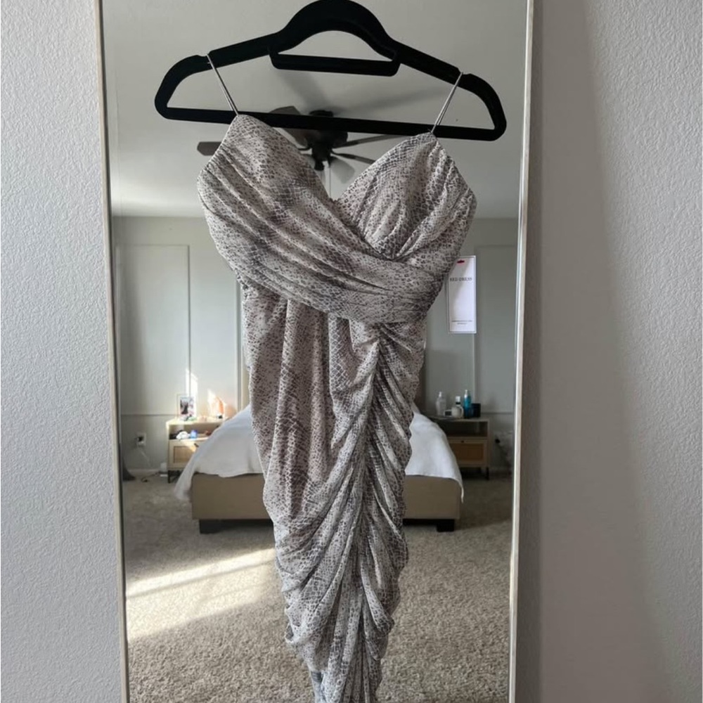 Aura Silver Asymmetrical Dress